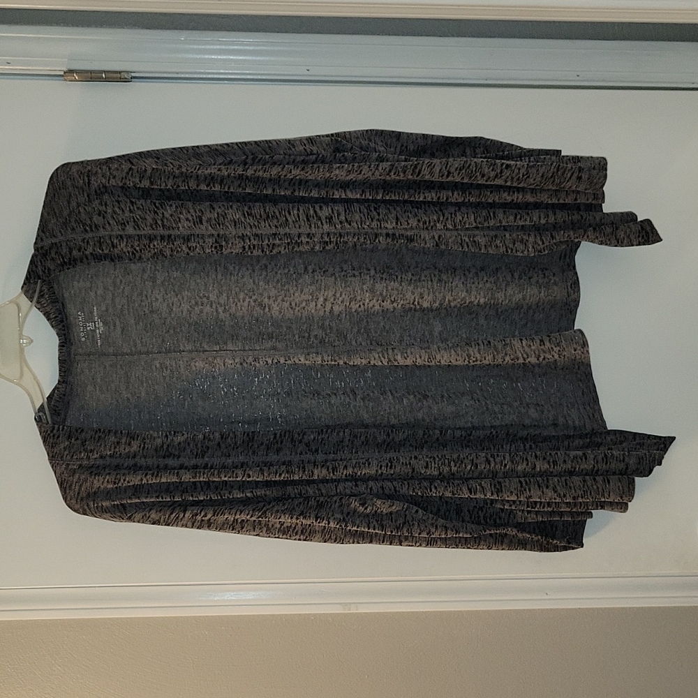 Sonoma Super Lightweight Open Front Sweatshirt, 3X, Marled Charcoal Gray